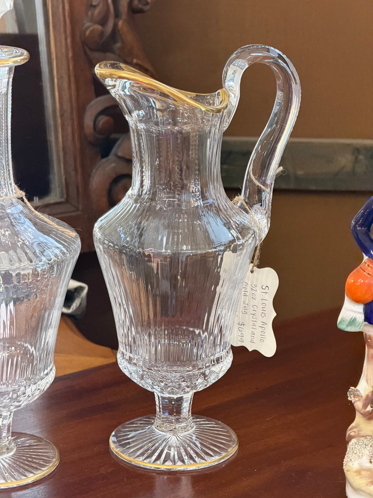 St. Louis Apollo 32 oz Crystal and Gold Jug