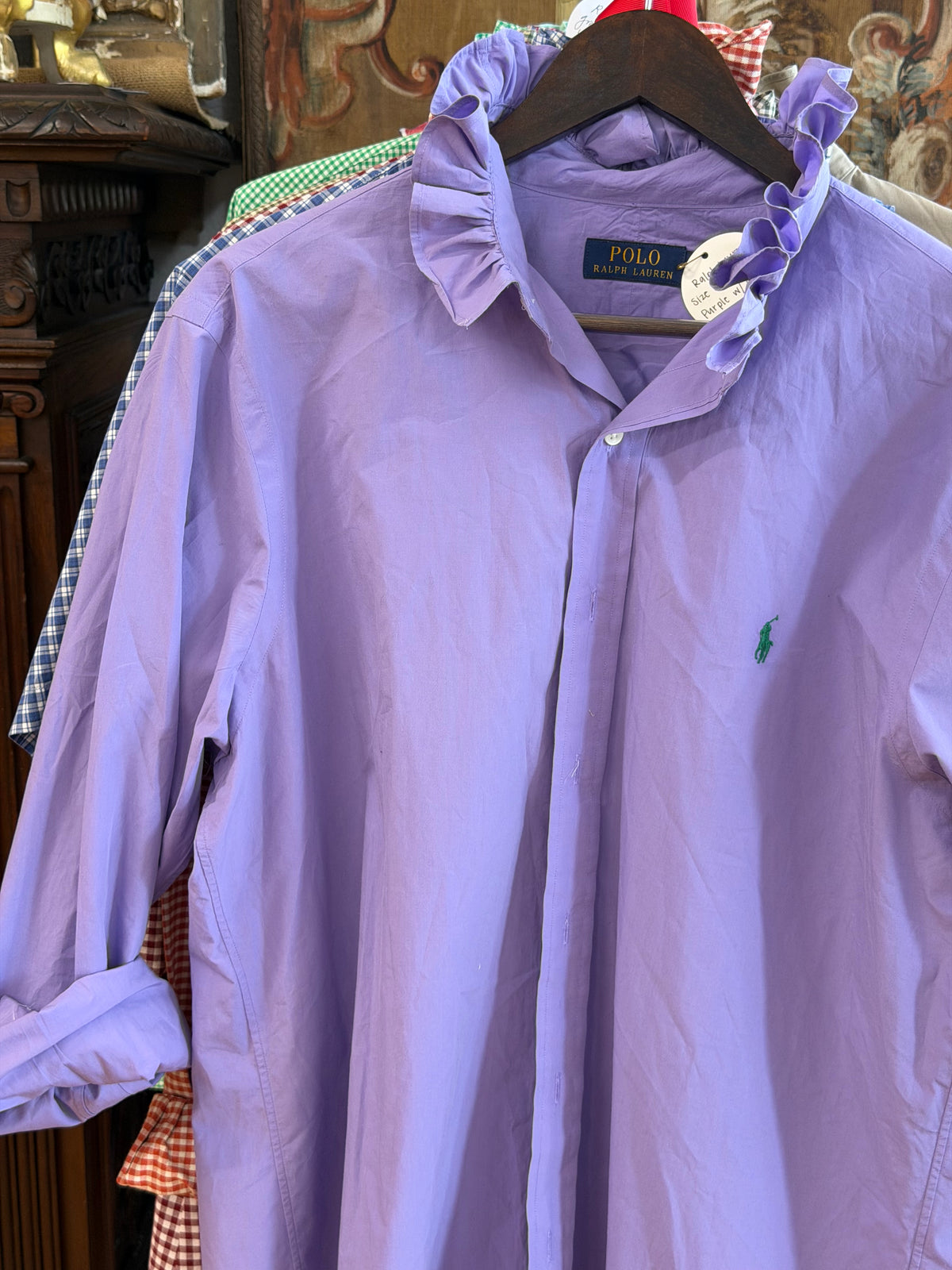 Ralph Lauren Purple Polo with Green Pony | Size L