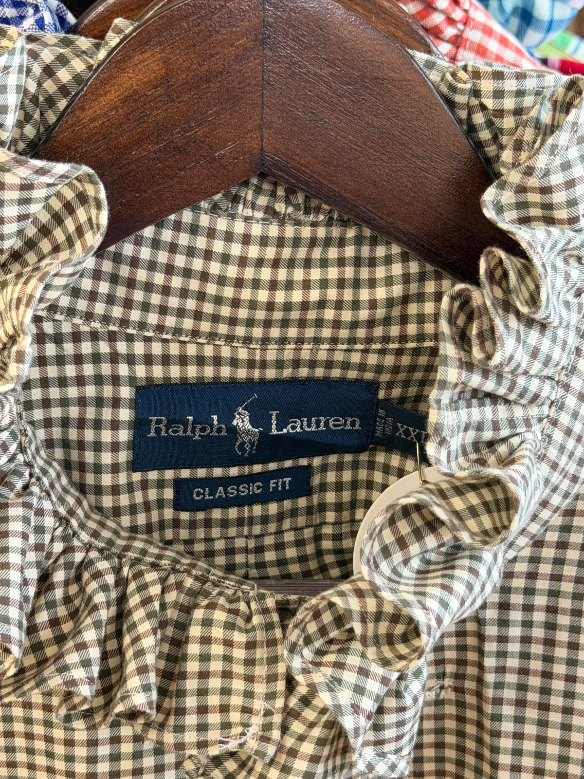 Ruffle Ralph Lauren Green and Brown Checkered Dress | Size 8