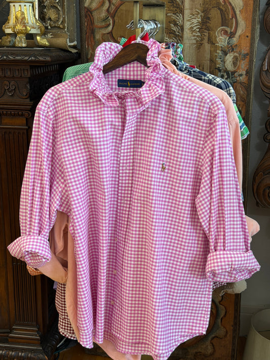 Ruffle Ralph Lauren Pink Gingham | Size XL