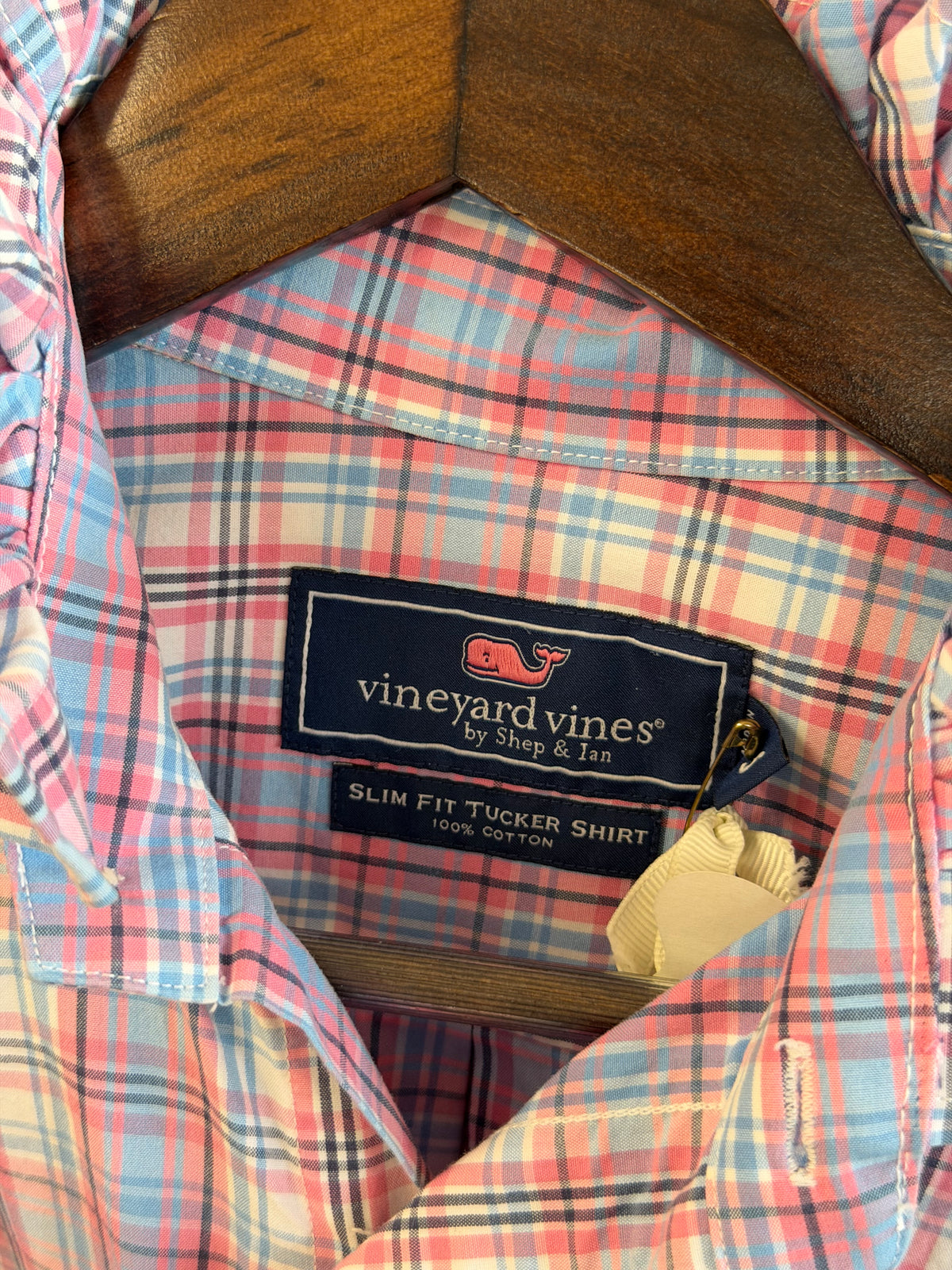 Vintage Ruffle Vineyard Vines Pink, Blue, & White Plaid | Size S