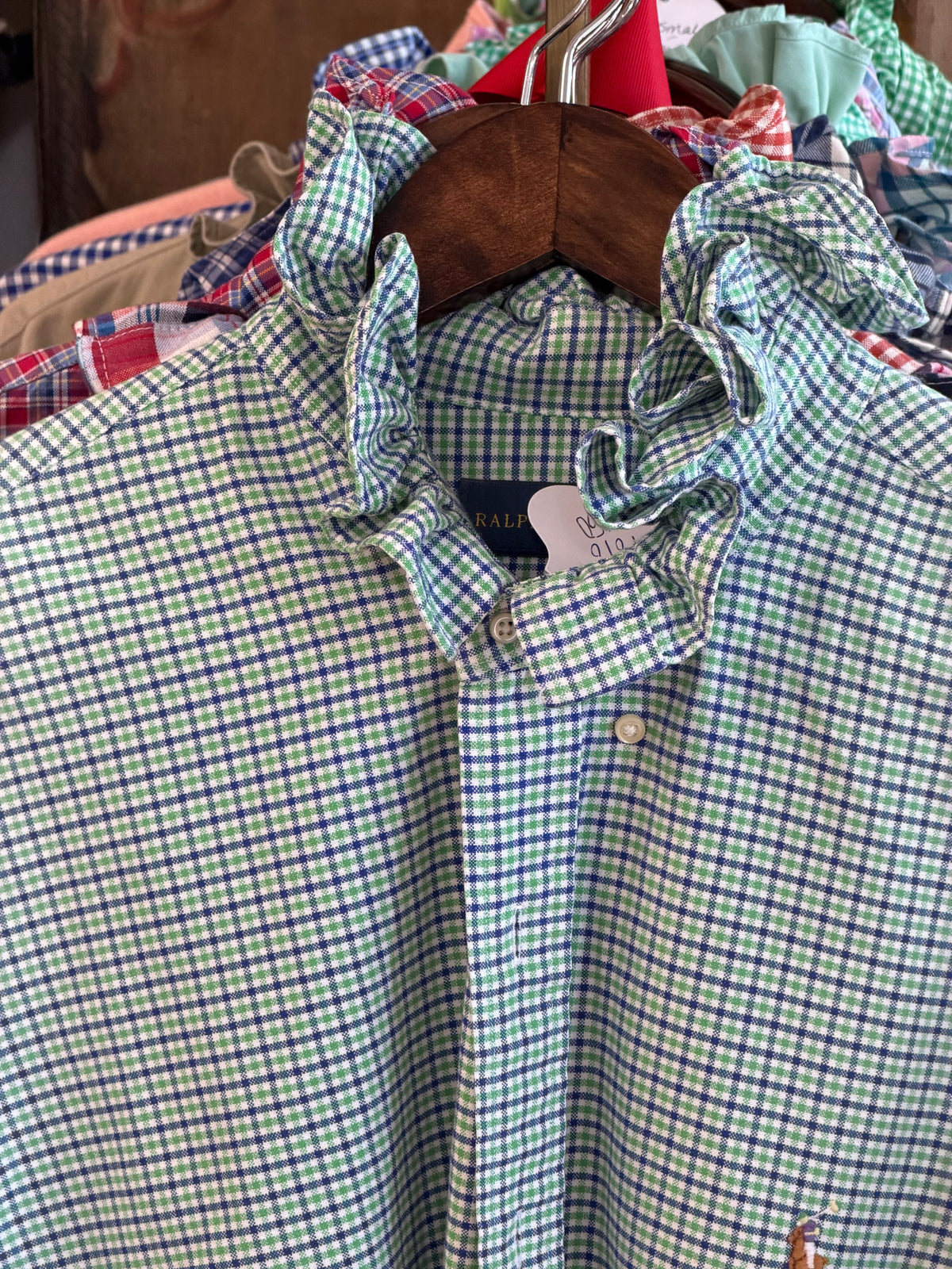 Ruffle Ralph Lauren Blue & Green Checkered | Size XL