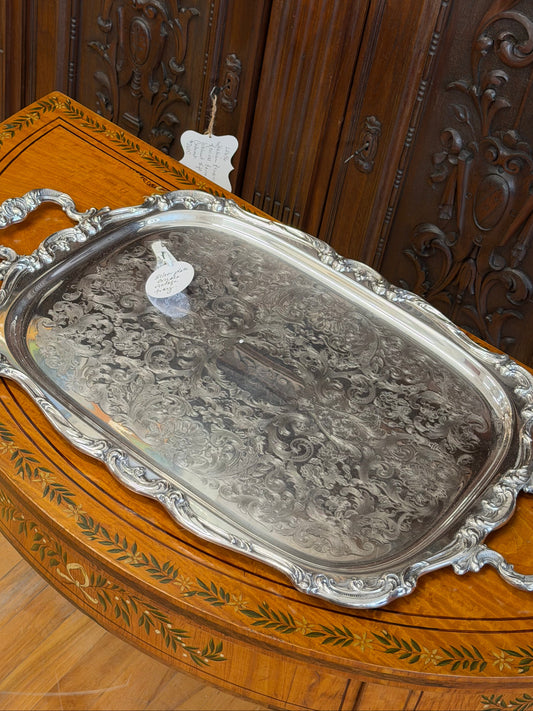 Silverplate Ornate Vintage Tray