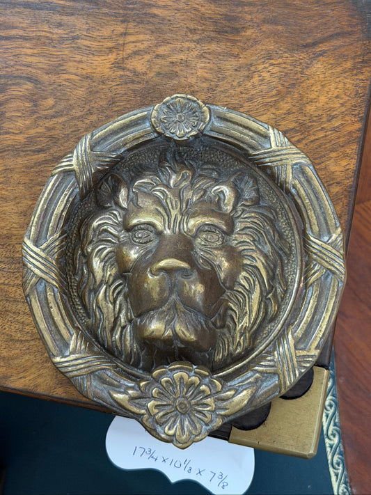 Heavy Brass Lion Head Door Knocker