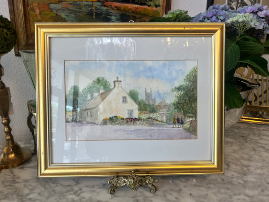 English watercolor, signed
