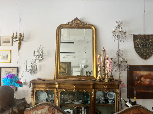 Louis Phillippe Large Gilded Mirror, 60.5"T 40"W X 2"