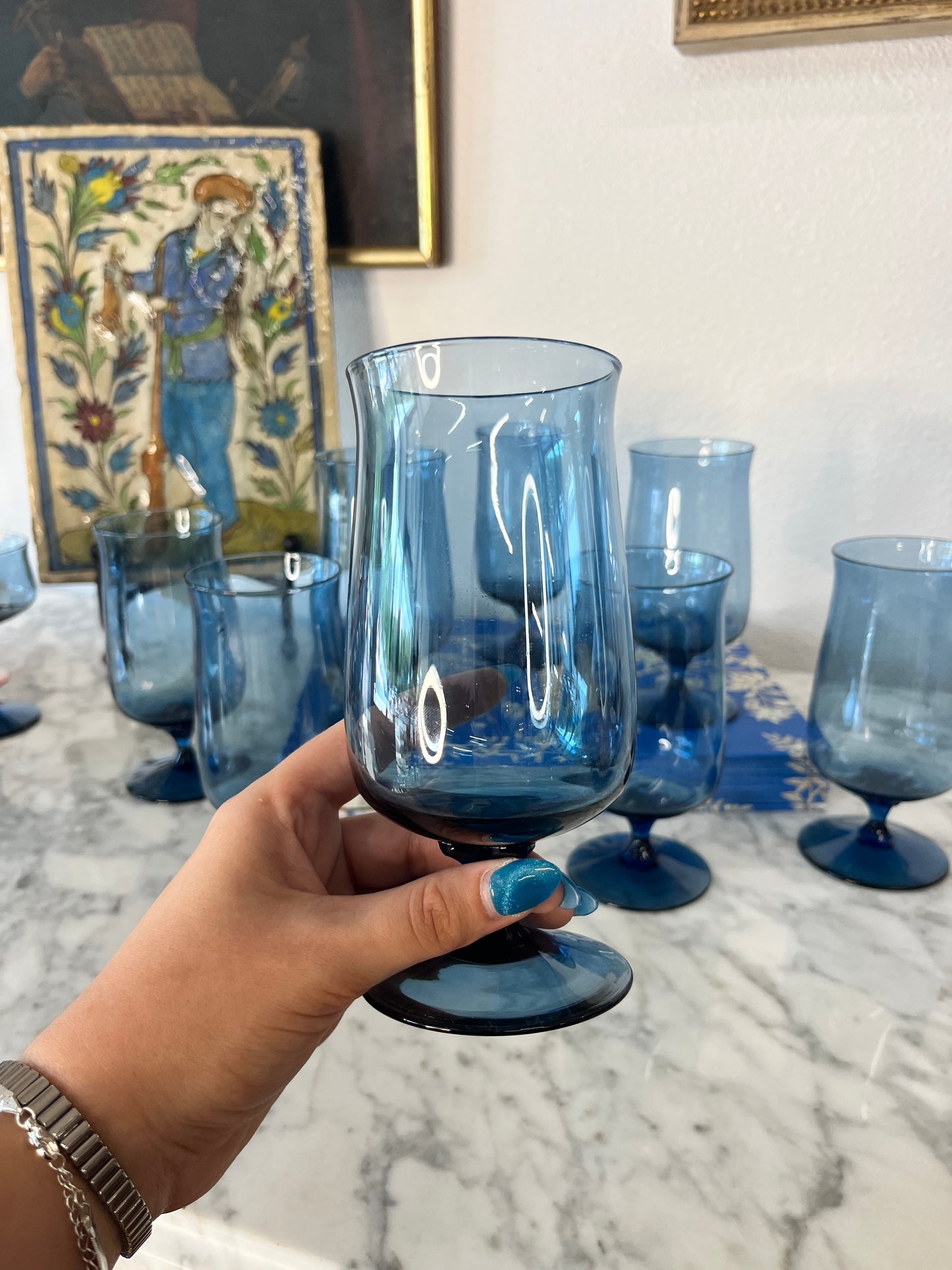 Set of 8 Exquisite Lennox Blue Mist Ice Tea Goblets