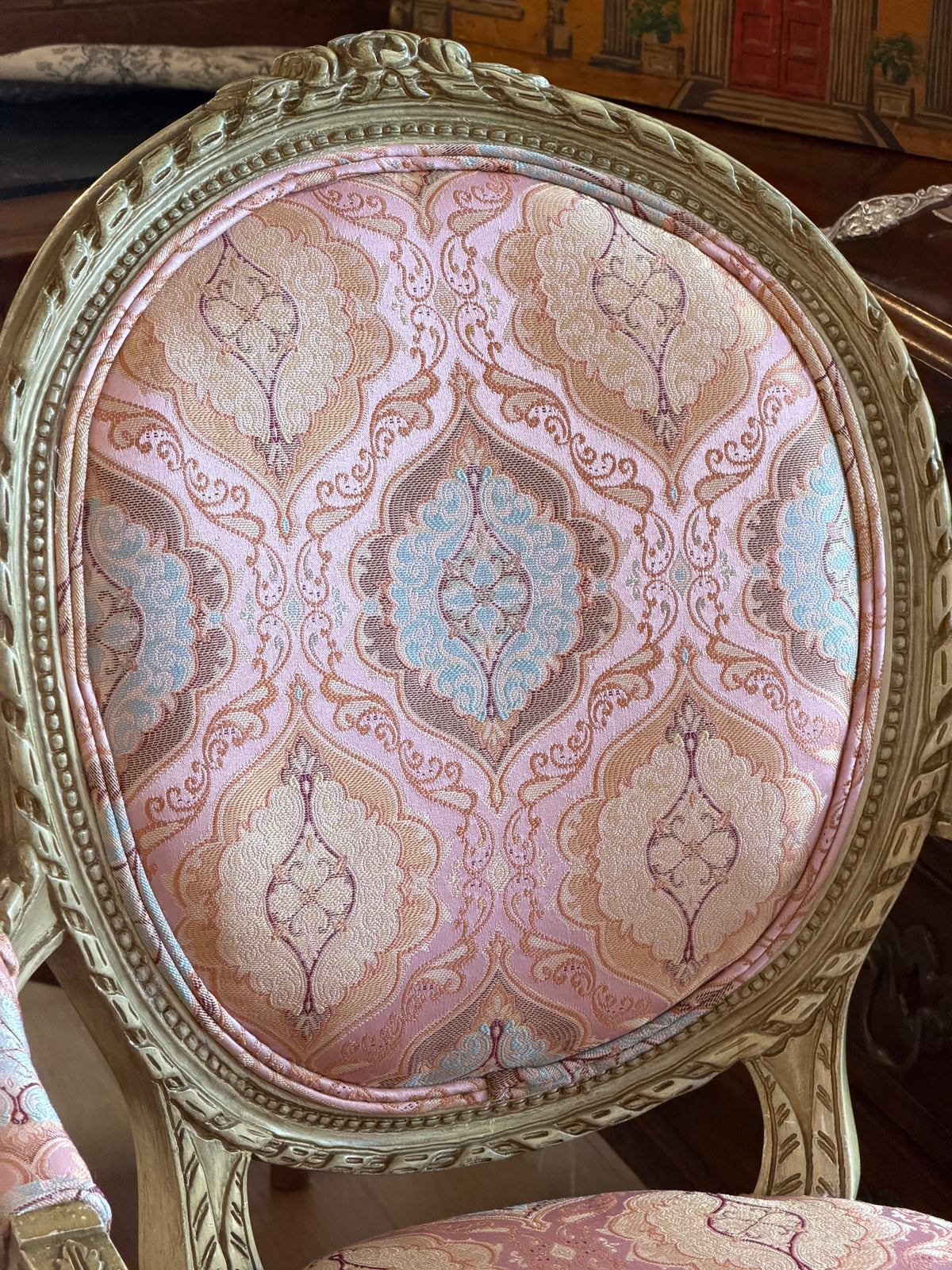 Circa 1910 Louis XVI Style Chairs Recovered W/ Vintage Fortuny fabric