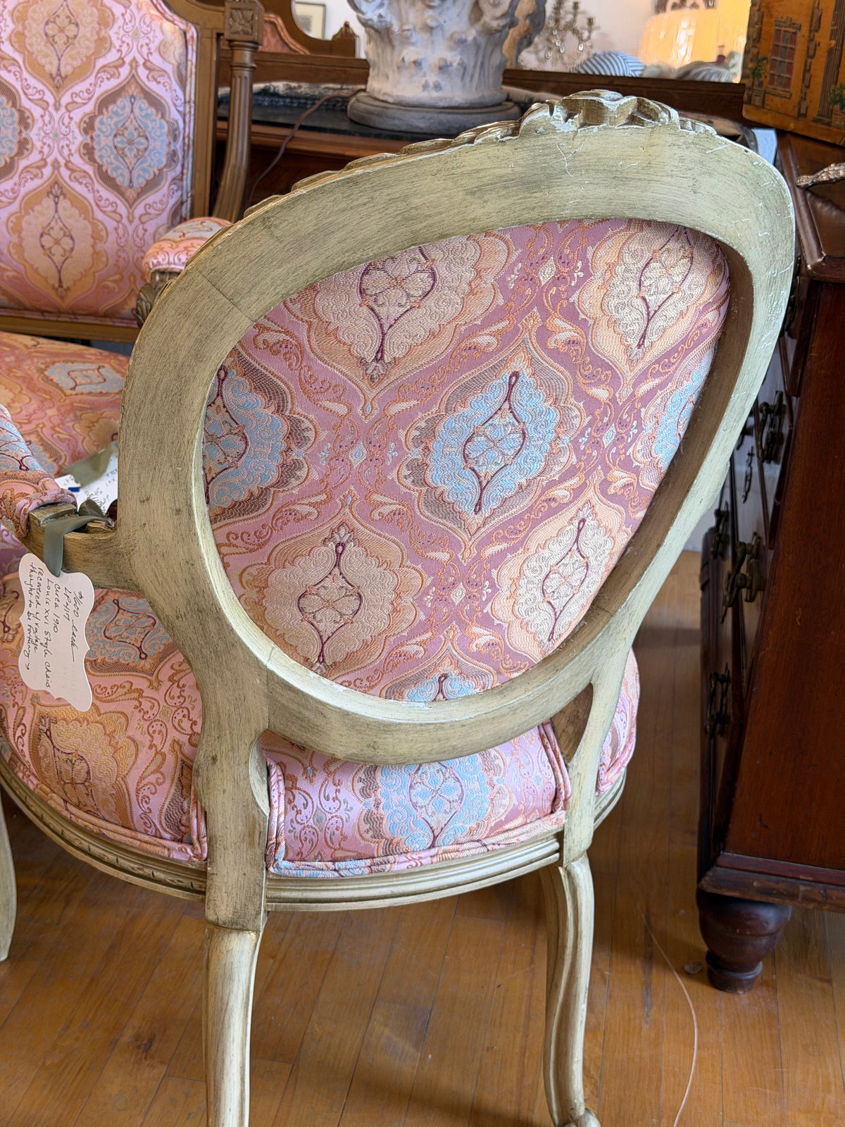 Circa 1910 Louis XVI Style Chairs Recovered W/ Vintage Fortuny fabric