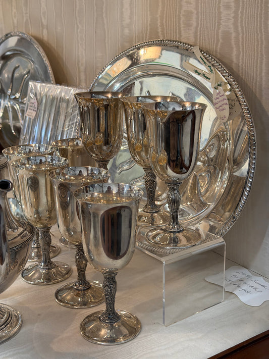 Silverplate Goblets Int'l Silver Co | Set of 6 + 2 Free