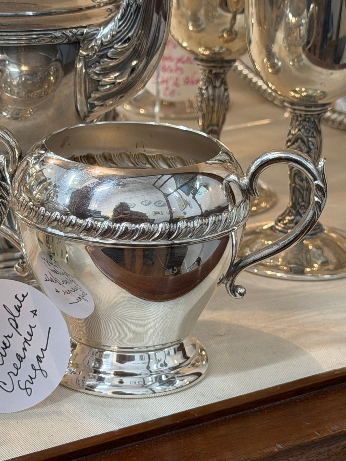 Vintage Sheridan Silverplate Creamer & Sugar Set
