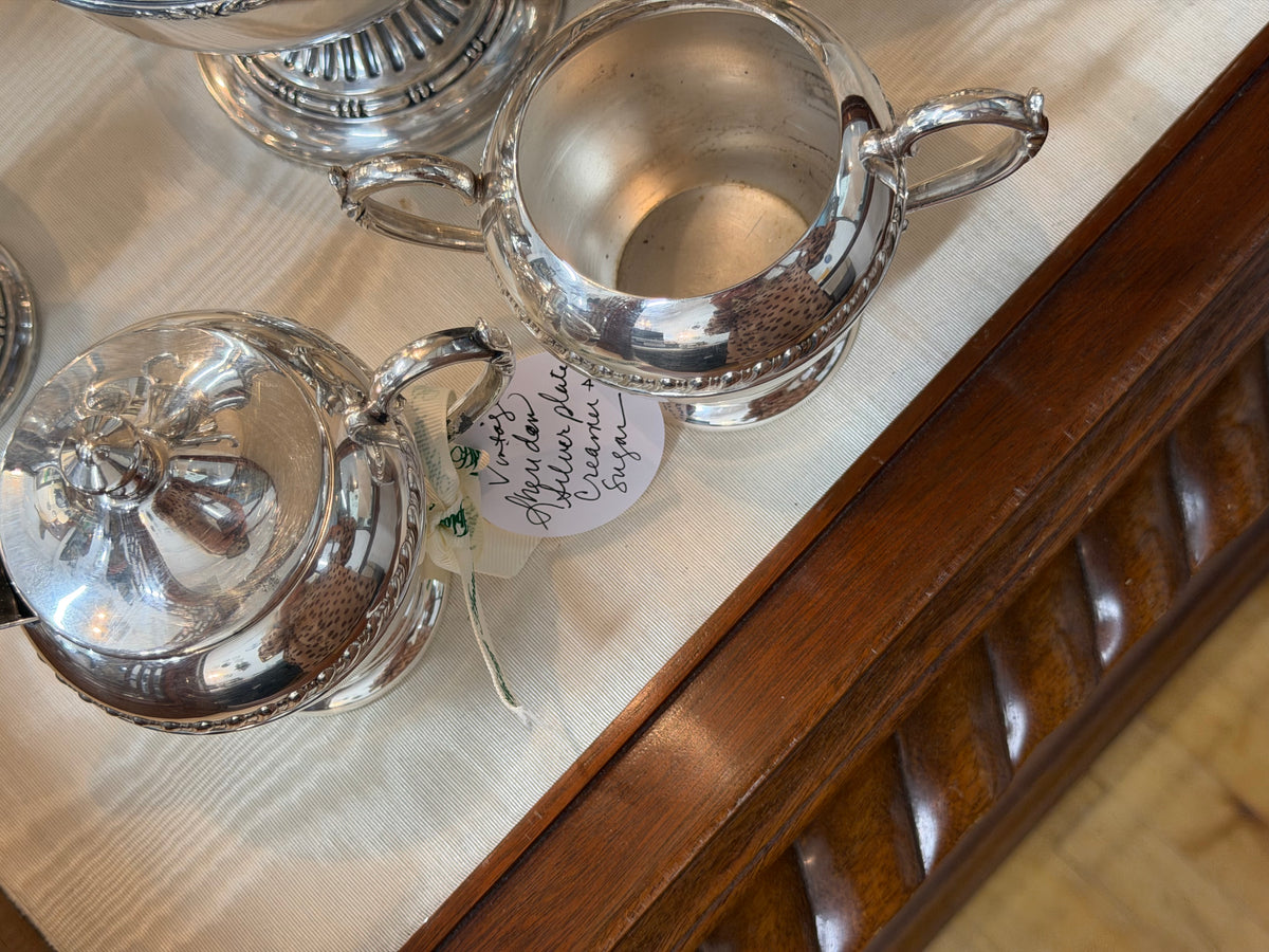Vintage Sheridan Silverplate Creamer & Sugar Set