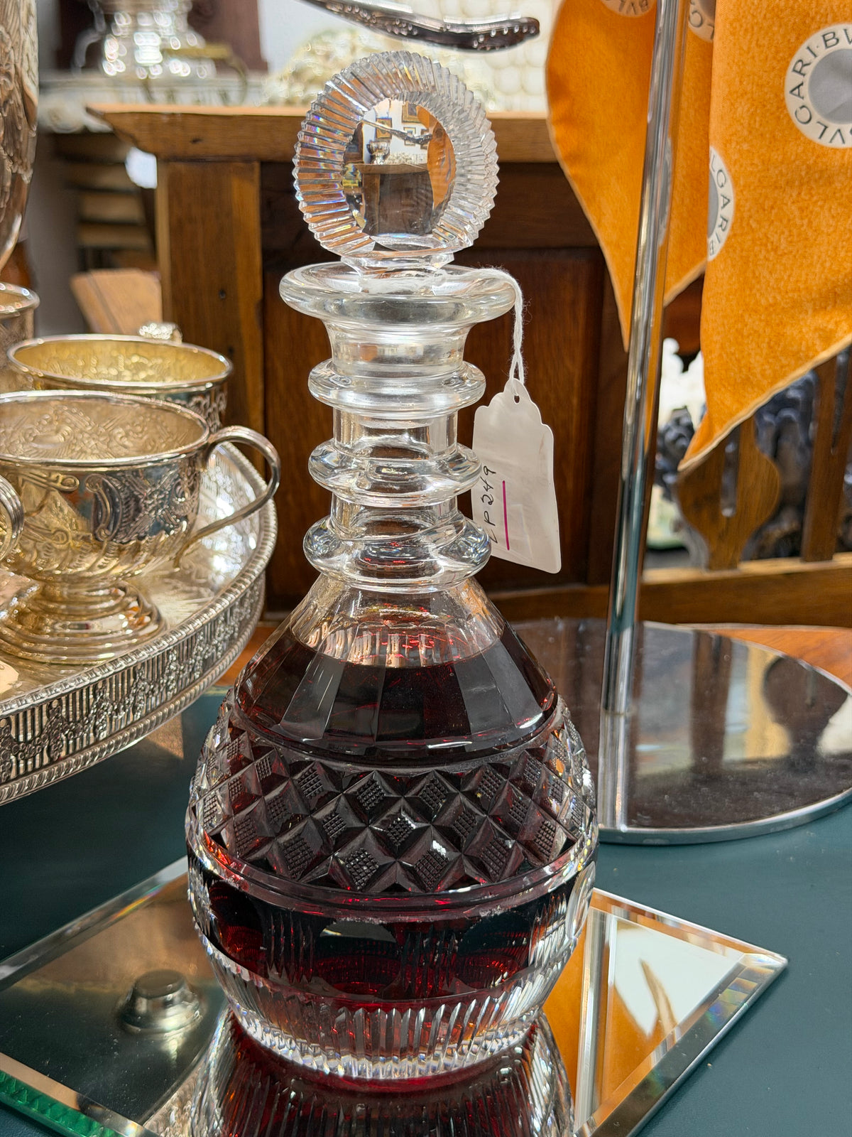 Antique Heavy-Cut Crystal Decanter