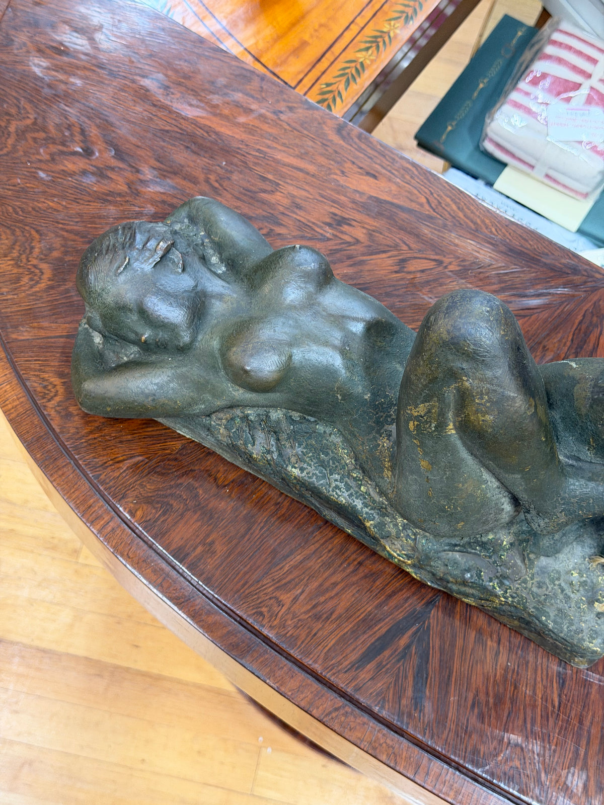 Bronze “Laying Woman” Sculpture, 1945 | Signed by Ankar Hoffmann