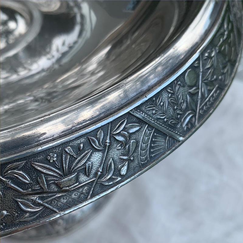 Meriden Britannia Victorian Silver footed Cake Bridal Basket with Swivel Handle