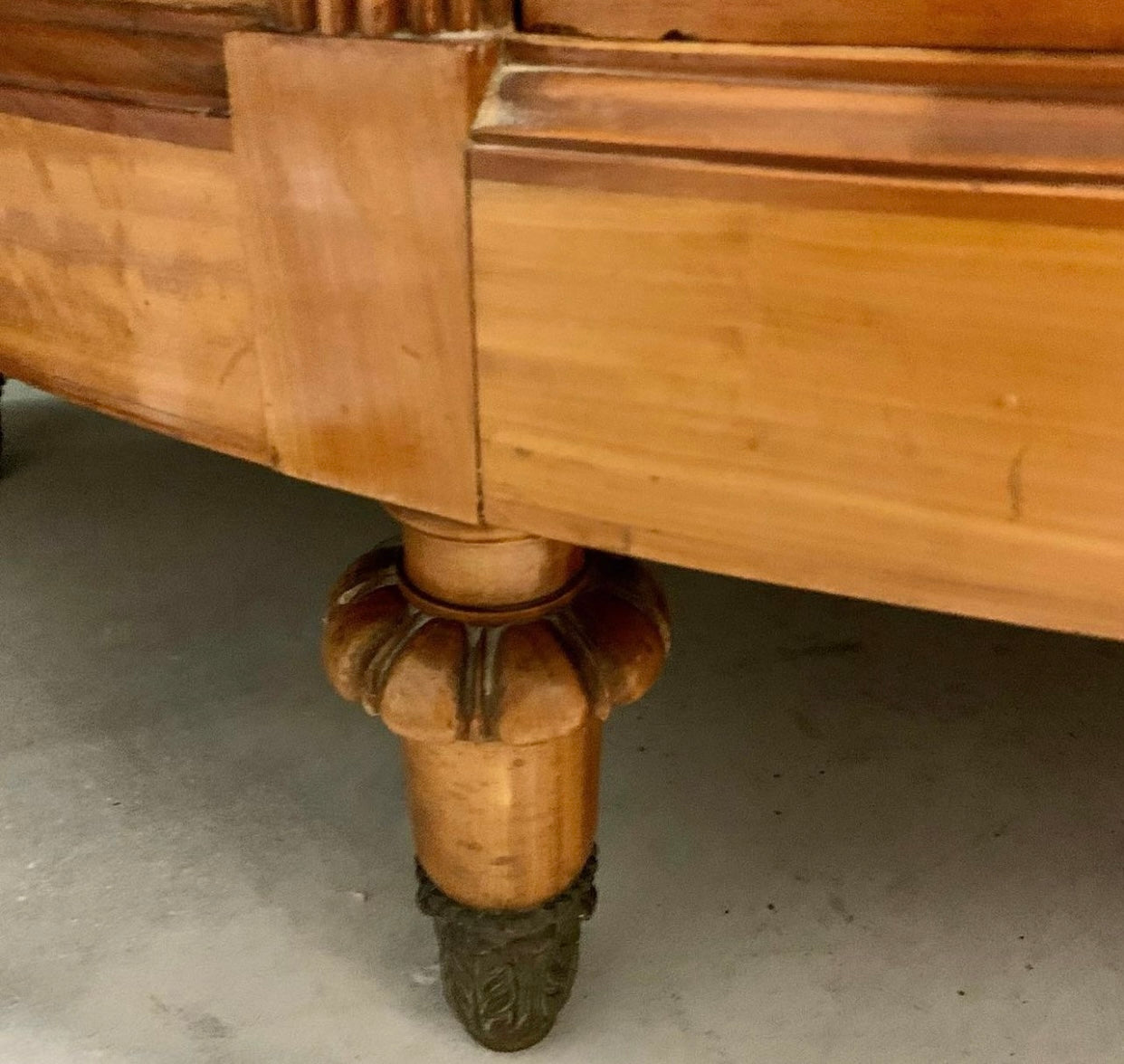 Louis XVI Style Mahogany Demilune French Commode