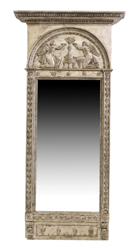 Swedish Neoclassical Silver Gilt Mirror: