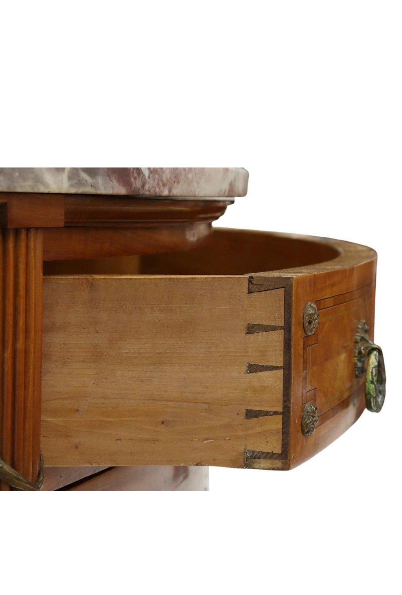 Louis XVI Style Mahogany Demilune French Commode