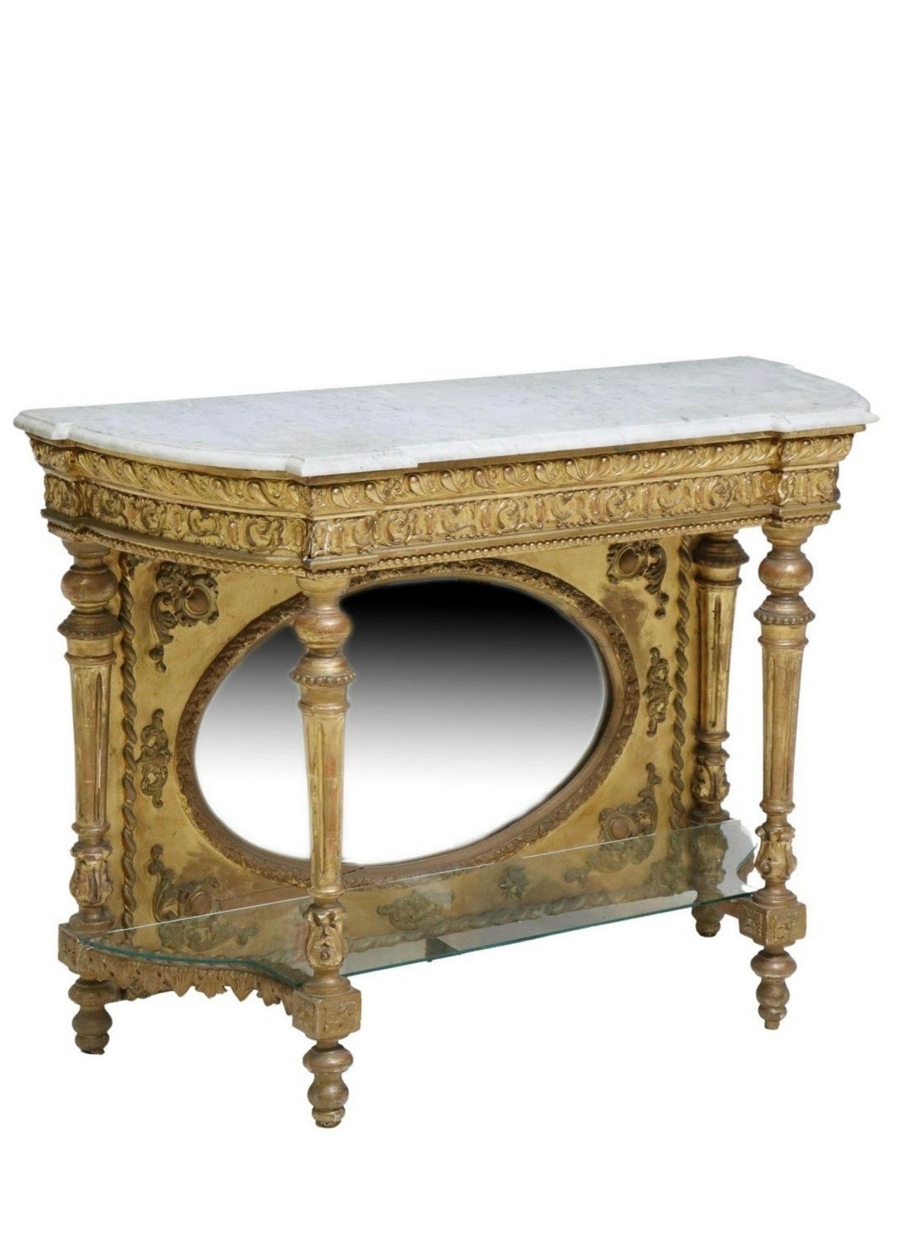 LOUIS XVI STYLE GILTWOOD MIRRORED PIER TABLE