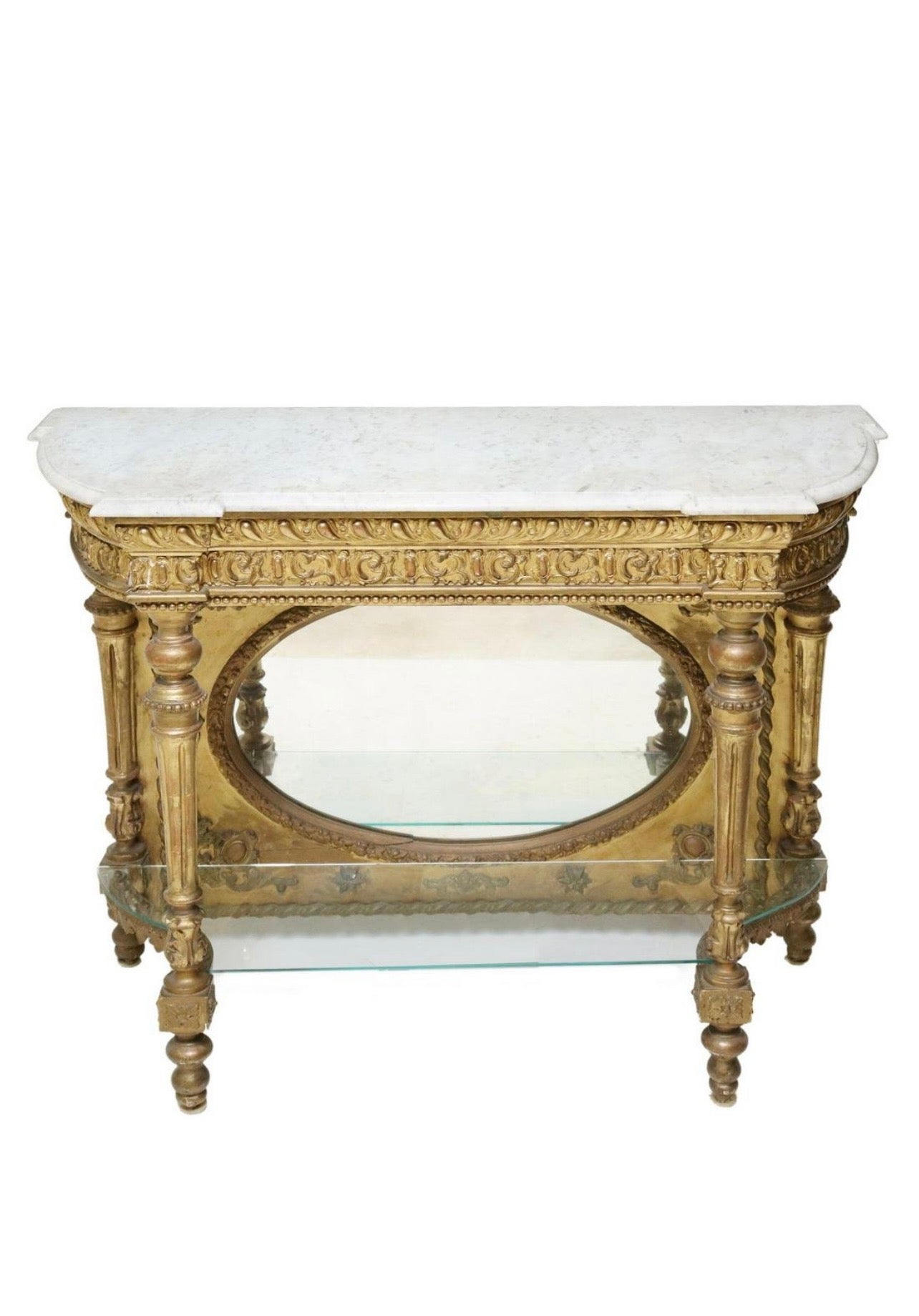 LOUIS XVI STYLE GILTWOOD MIRRORED PIER TABLE