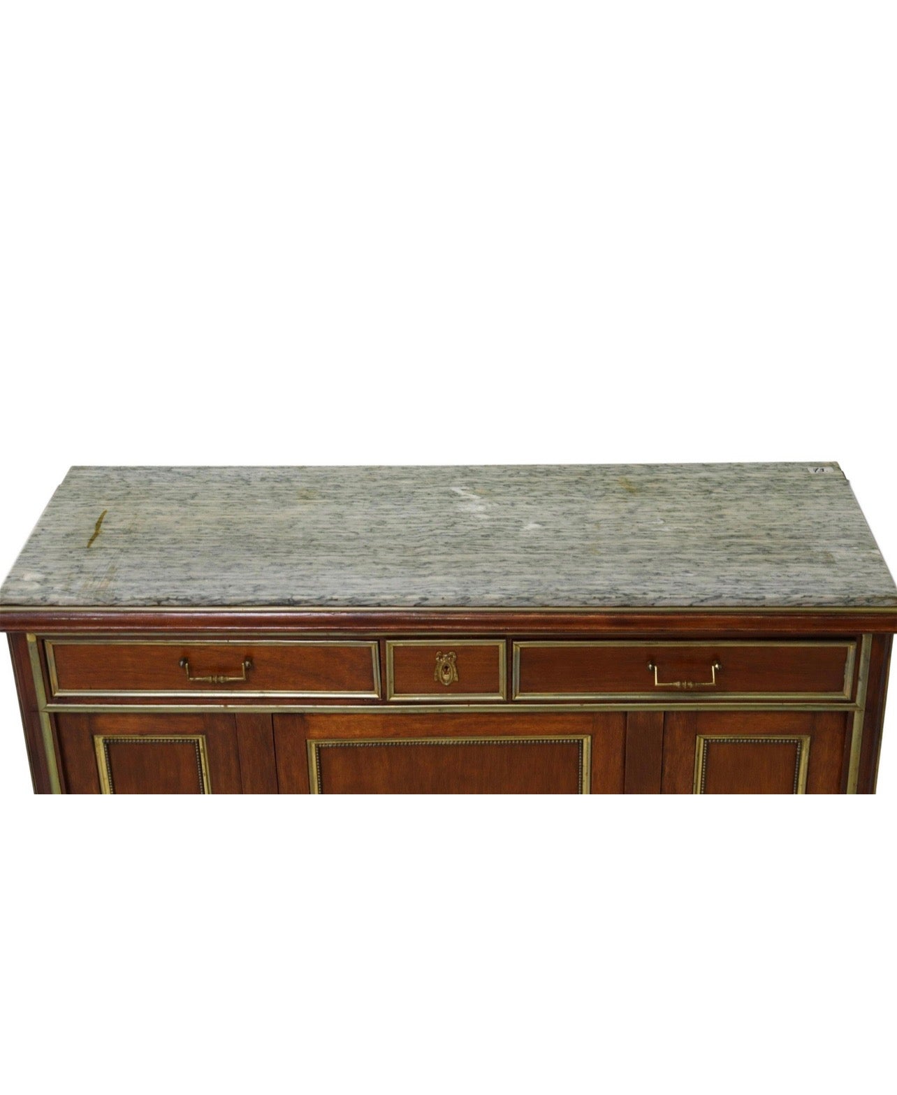 LOUIS XVI STYLE MARBLE-TOP MAHOGANY SIDEBOARD