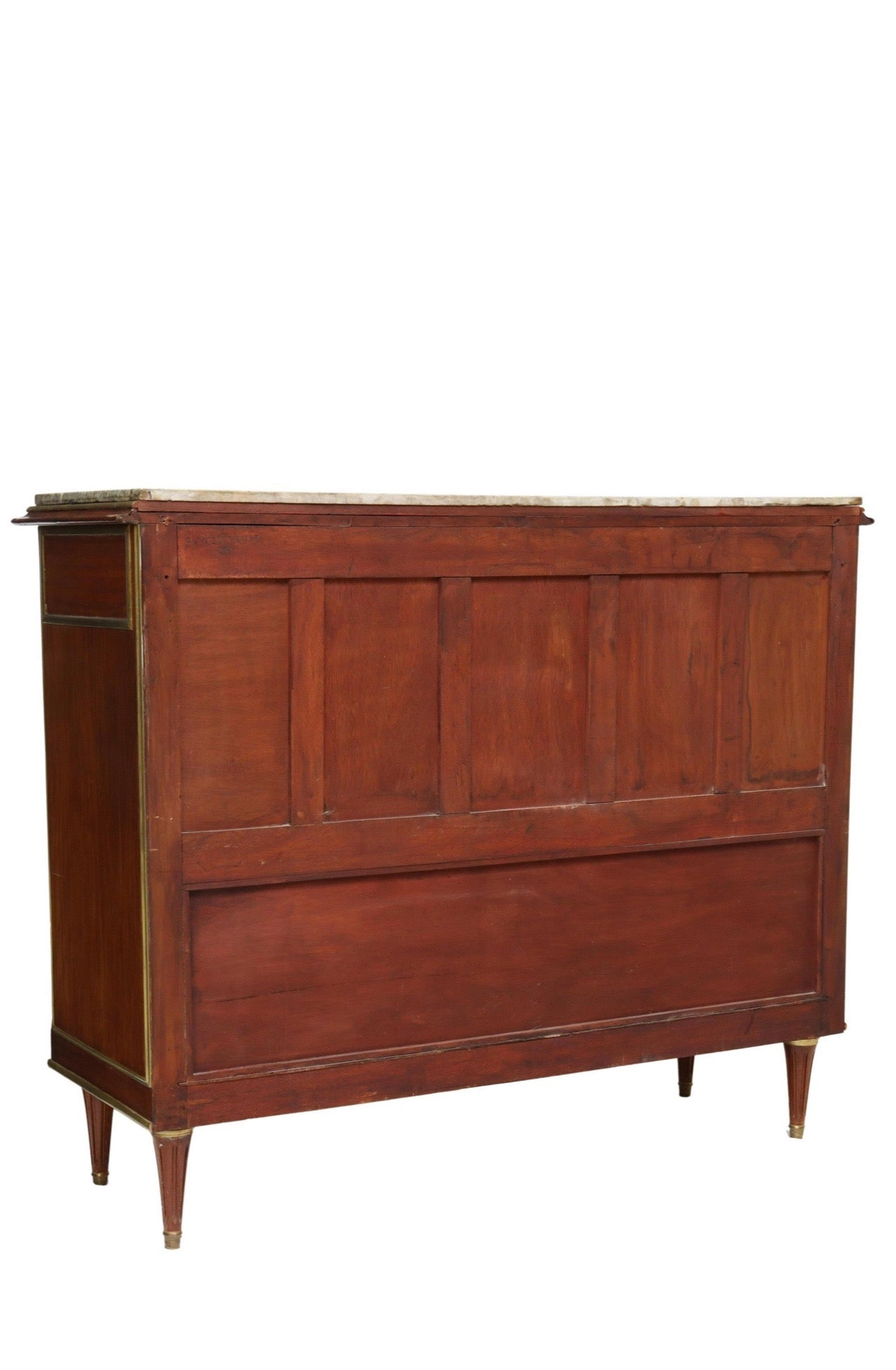 LOUIS XVI STYLE MARBLE-TOP MAHOGANY SIDEBOARD