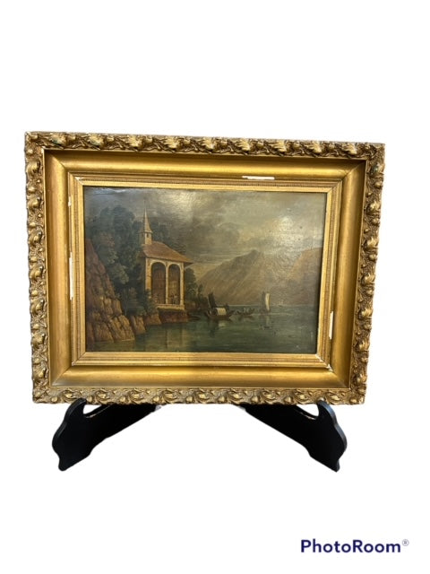 Unsigned European scenic in oil