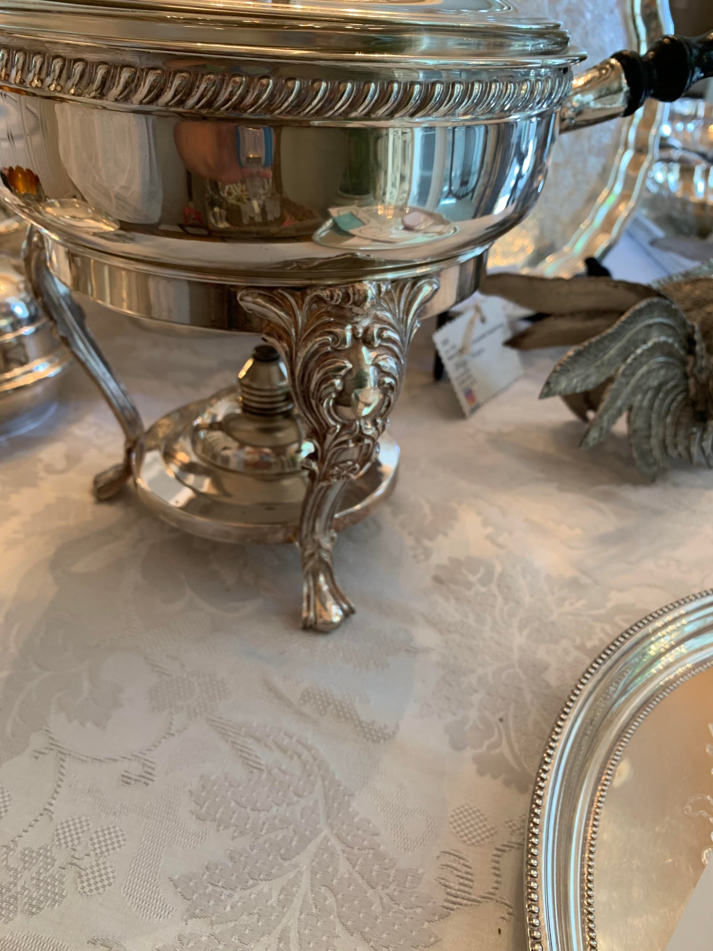 Large Silverplate Chafing Dish with Insert